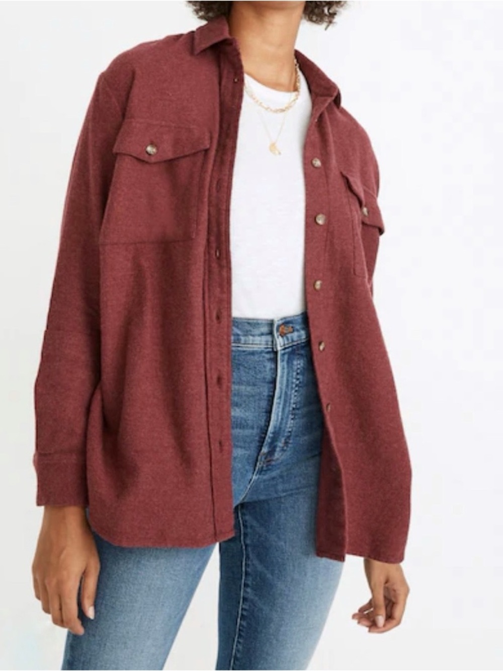 Madewell Women’s S Button-Down Oversized Flannel Shirt